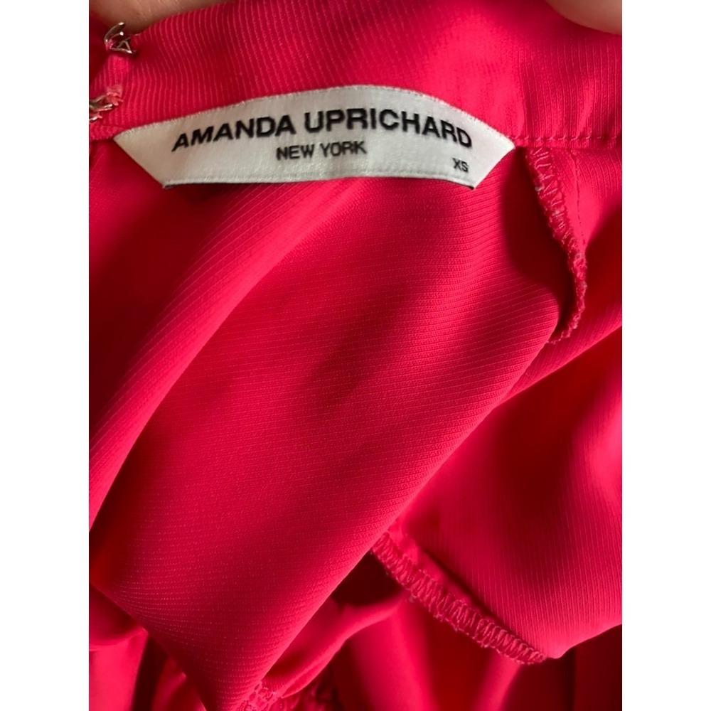 Amanda Uprichard Mini Dress Sz XS Hot Pink Drop Waist Ruffle Tiered Party Barbie - Picture 11 of 15